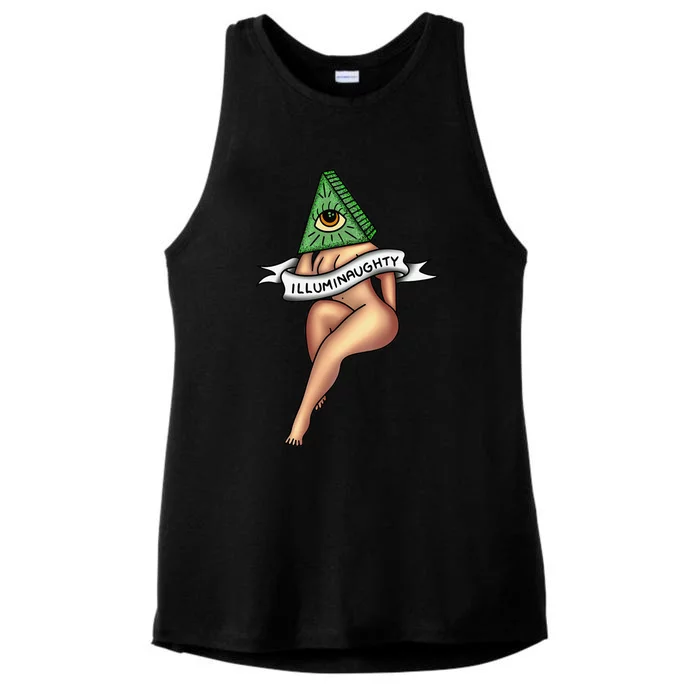 Sexy Girl X Illuminaughty X Illuminati Occult Tattoo Flash Ladies Tri-Blend Wicking Tank