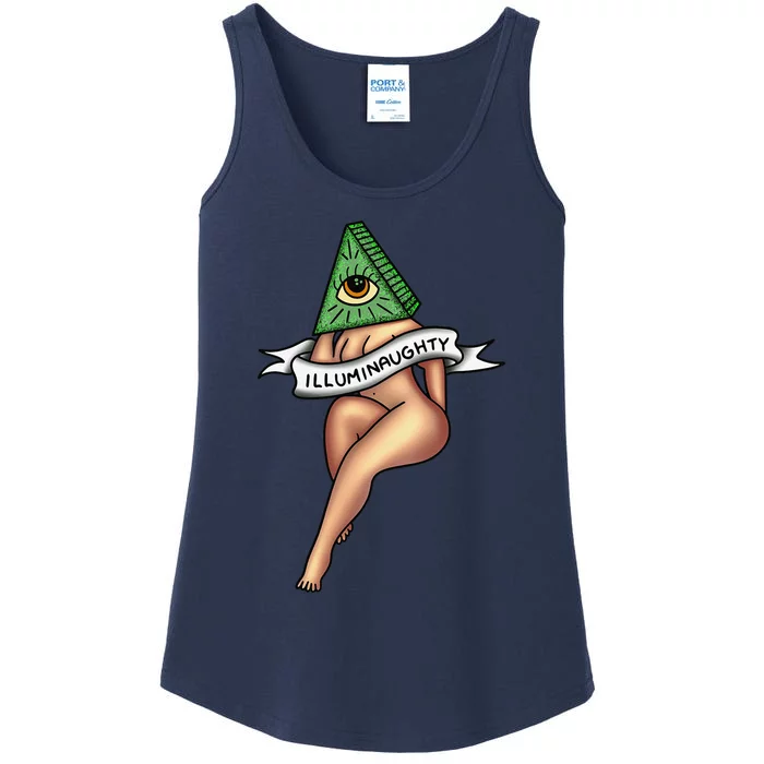 Sexy Girl X Illuminaughty X Illuminati Occult Tattoo Flash Ladies Essential Tank