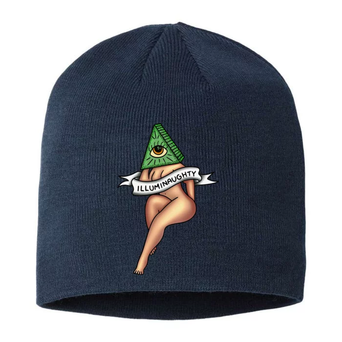 Sexy Girl X Illuminaughty X Illuminati Occult Tattoo Flash 8 1/2in Sustainable Knit Beanie