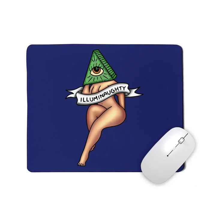 Sexy Girl X Illuminaughty X Illuminati Occult Tattoo Flash Mousepad