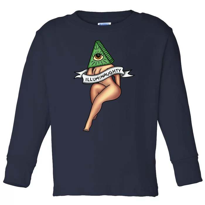 Sexy Girl X Illuminaughty X Illuminati Occult Tattoo Flash Toddler Long Sleeve Shirt