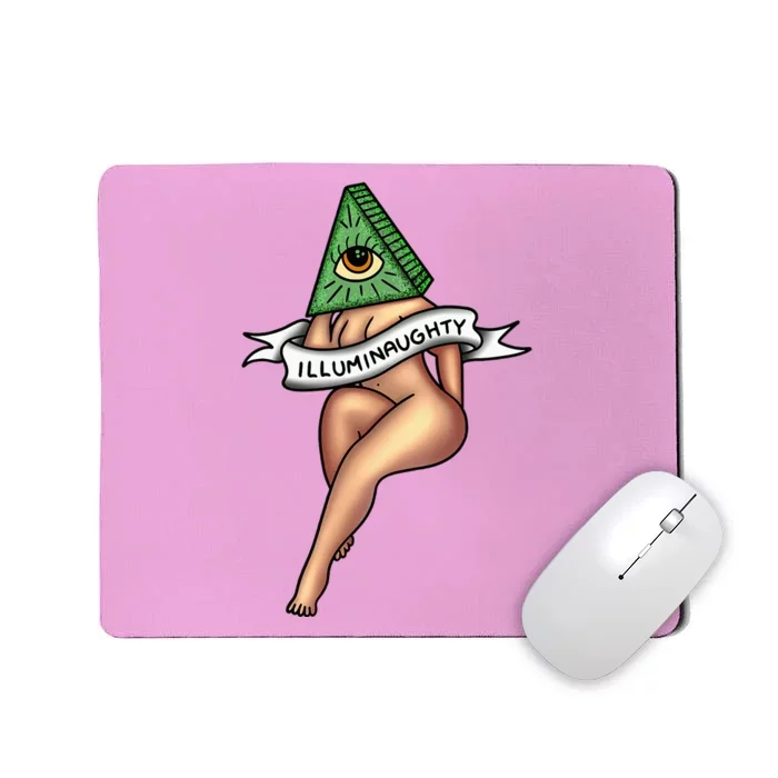 Sexy Girl X Illuminaughty X Illuminati Occult Tattoo Flash Mousepad