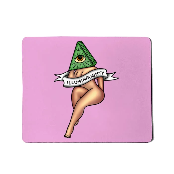 Sexy Girl X Illuminaughty X Illuminati Occult Tattoo Flash Mousepad