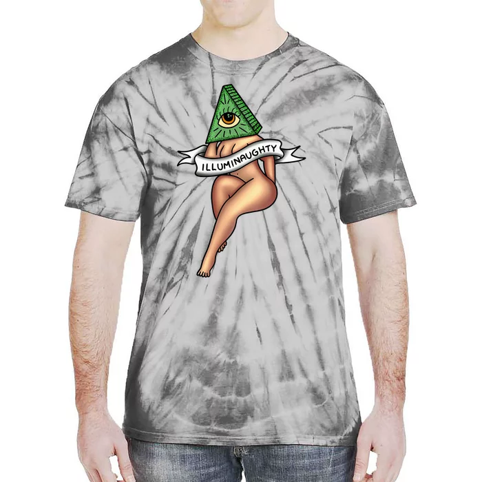 Sexy Girl X Illuminaughty X Illuminati Occult Tattoo Flash Tie-Dye T-Shirt