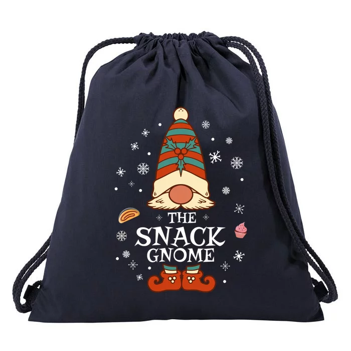 Snack Gnome Xmas Funny Family Matching Christmas Party Cake Gift Drawstring Bag