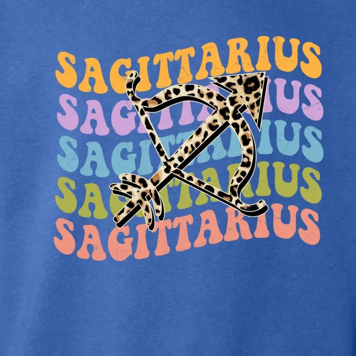 Sagittarius Gift Zodiac Birthday Retro Groovy Gift Toddler Hoodie