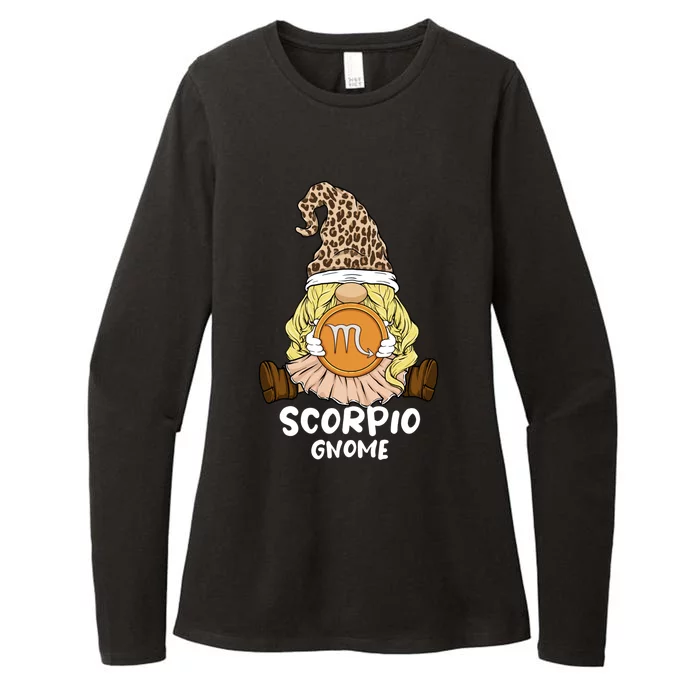 Scorpio Gnome Zodiac Sign Leopard Print Hat Cool Gift Womens CVC Long Sleeve Shirt