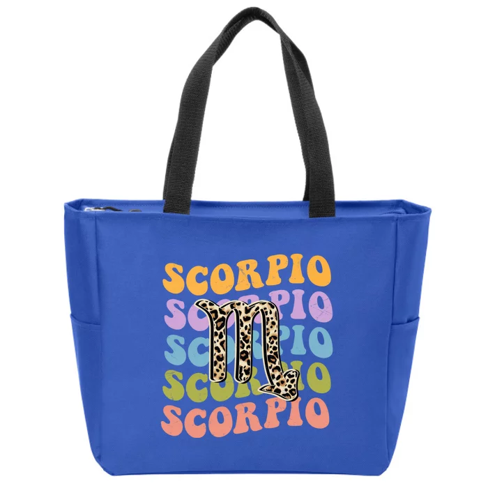 Scorpio Gift Zodiac Birthday Retro Groovy Great Gift Zip Tote Bag