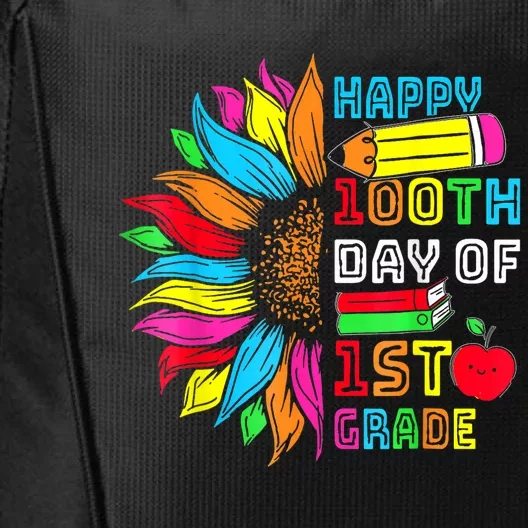 Sunflower Happy 100th Day Of First Grade City Backpack