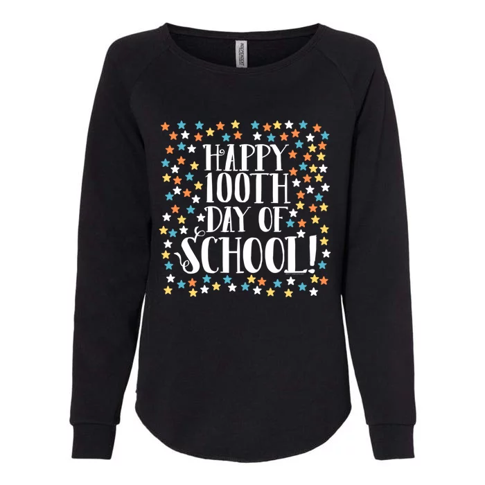 Stars Happy 100th Day Of School Math Counting To 100 Teacher Cool Gift Womens California Wash Sweatshirt