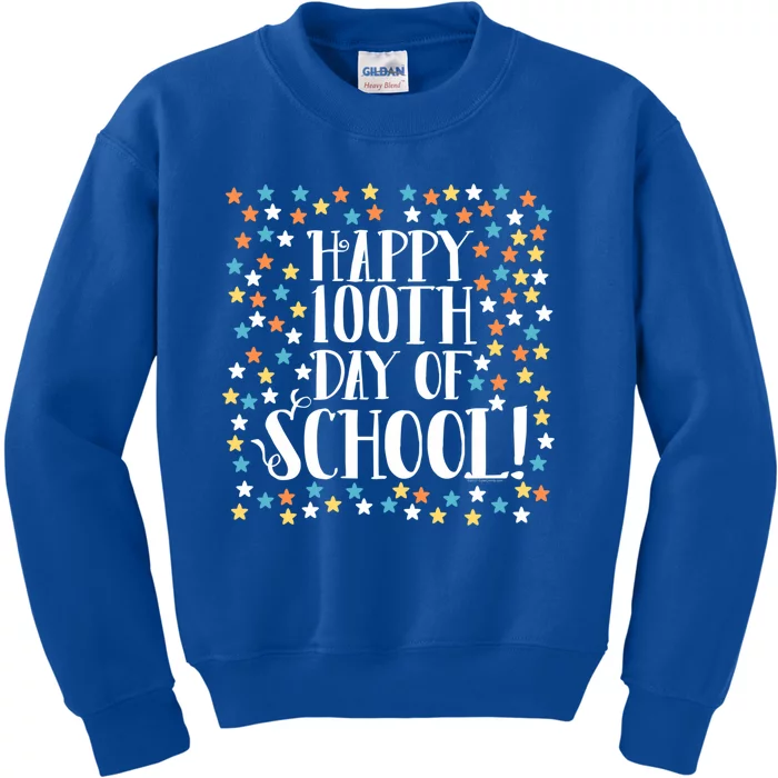 Stars Happy 100th Day Of School Math Counting To 100 Teacher Cool Gift Kids Sweatshirt