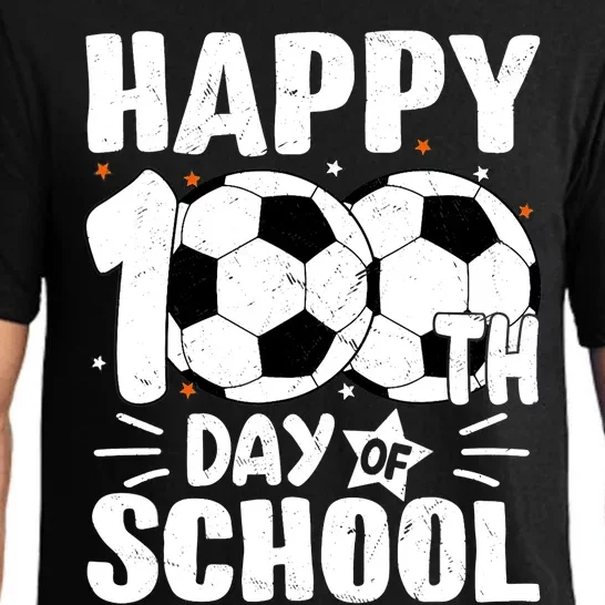 Soccer Happy 100th Day Of School Design Teacher Pajama Set