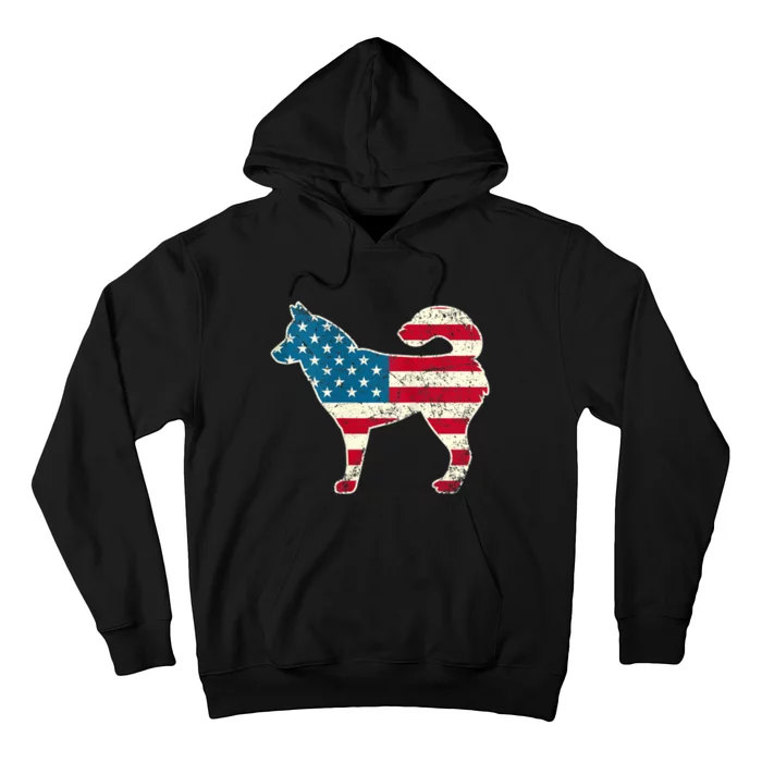 Siberian Husky 4th Of July Dog Lover American Flag Hoodie