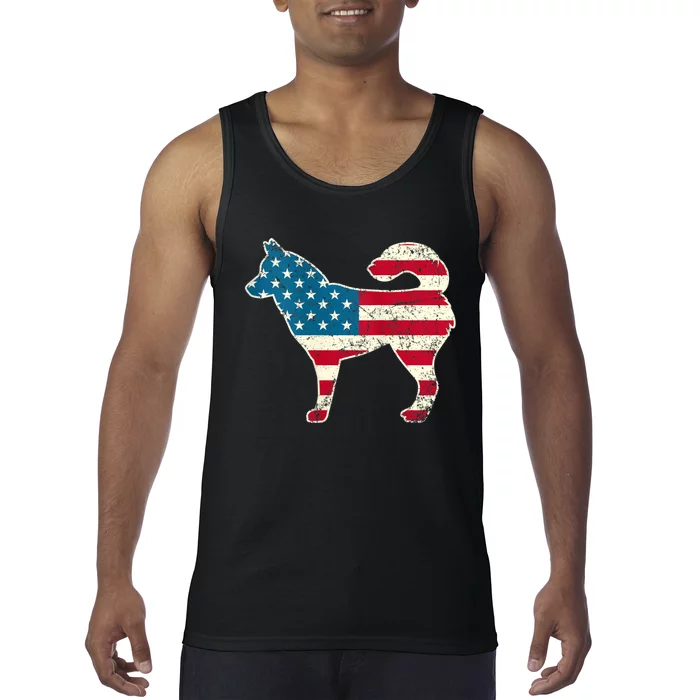 Siberian Husky 4th Of July Dog Lover American Flag Tank Top