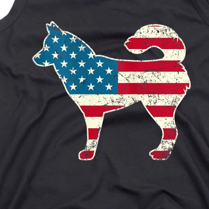 Siberian Husky 4th Of July Dog Lover American Flag Tank Top