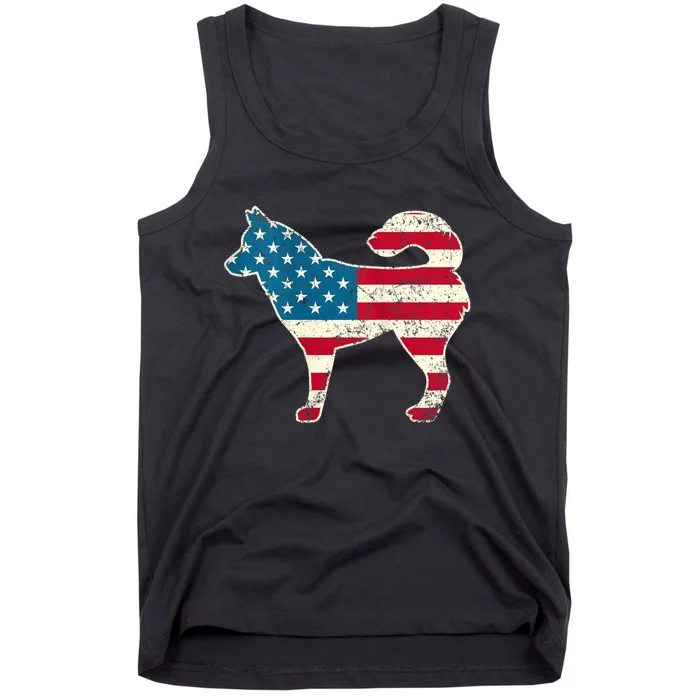 Siberian Husky 4th Of July Dog Lover American Flag Tank Top