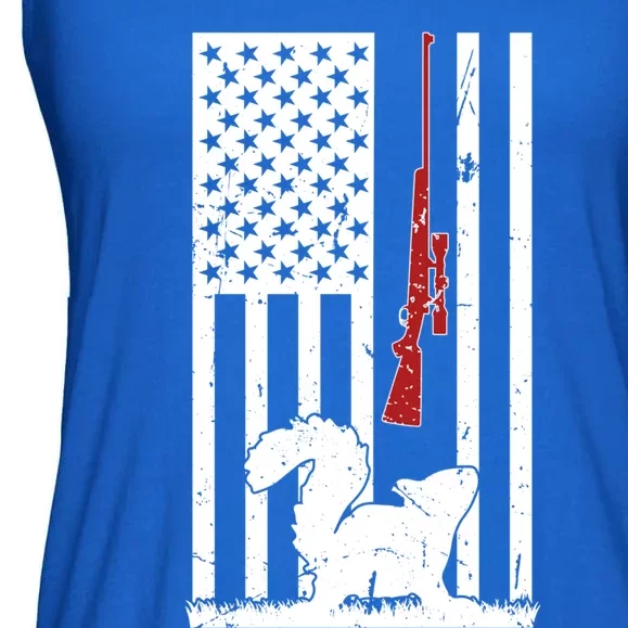 Squirrel Hunting American Flag Squirrel Hunter Great Gift Ladies Essential Flowy Tank