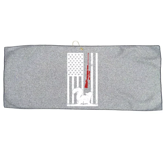 Squirrel Hunting American Flag Squirrel Hunter Great Gift Large Microfiber Waffle Golf Towel