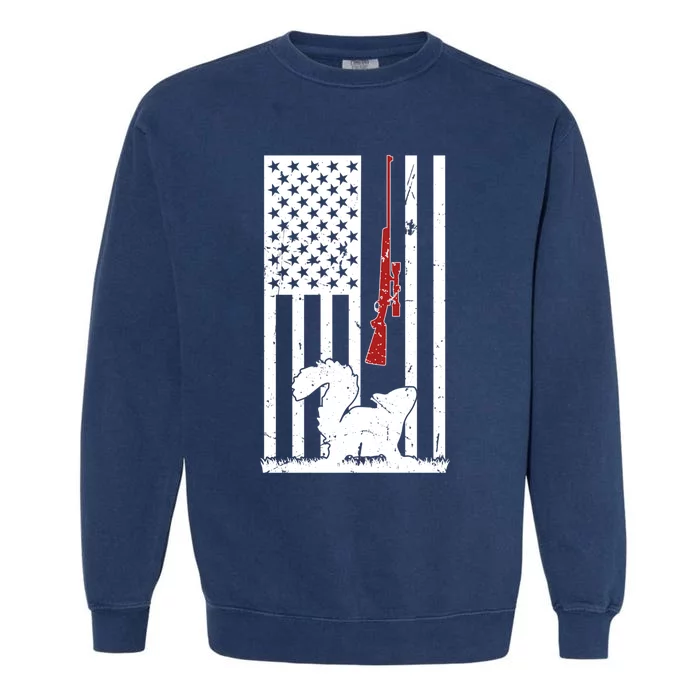 Squirrel Hunting American Flag Squirrel Hunter Great Gift Garment-Dyed Sweatshirt