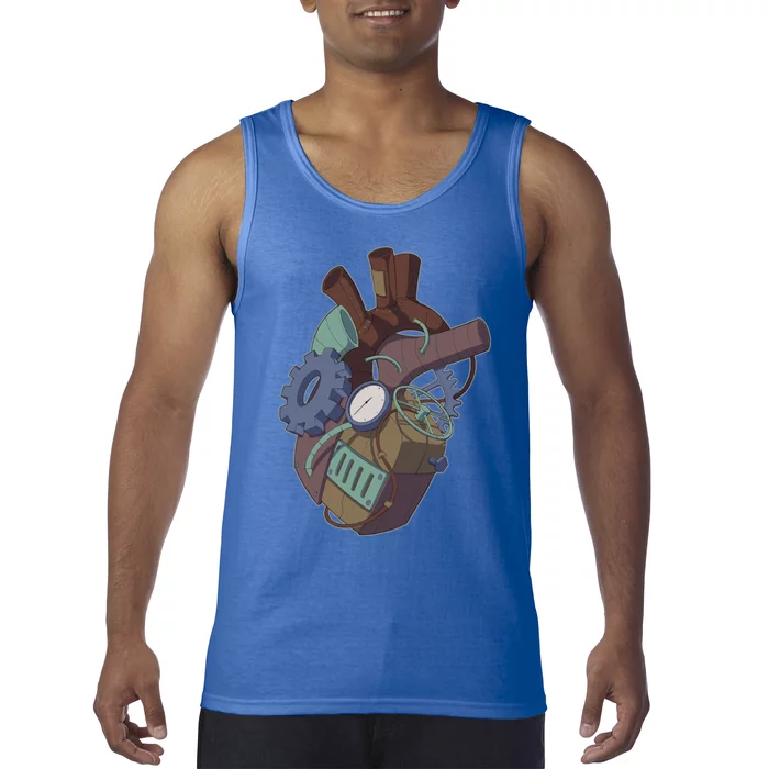 Steampunk Heart Anatomy Mechanical Engineer Cardiologist Great Gift Tank Top