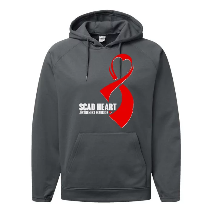 SCAD Heart Awareness Warrior Heart Attack Awareness Performance Fleece Hoodie