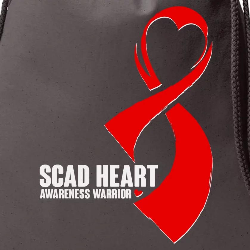 SCAD Heart Awareness Warrior Heart Attack Awareness Drawstring Bag