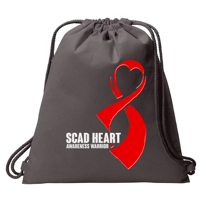 SCAD Heart Awareness Warrior Heart Attack Awareness Drawstring Bag