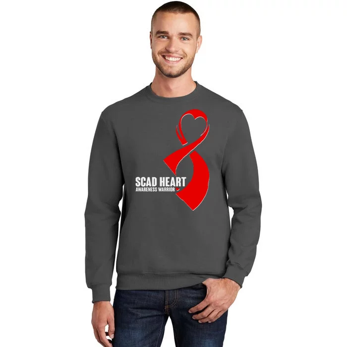 SCAD Heart Awareness Warrior Heart Attack Awareness Tall Sweatshirt