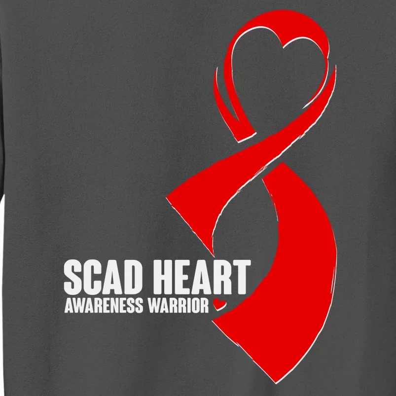 SCAD Heart Awareness Warrior Heart Attack Awareness Tall Sweatshirt