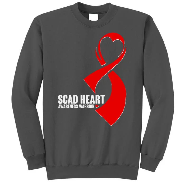 SCAD Heart Awareness Warrior Heart Attack Awareness Tall Sweatshirt