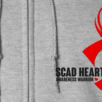 SCAD Heart Awareness Warrior Heart Attack Awareness Full Zip Hoodie