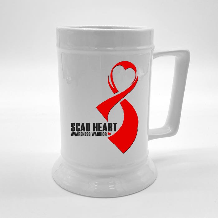 SCAD Heart Awareness Warrior Heart Attack Awareness Front & Back Beer Stein