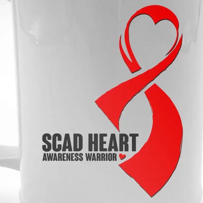 SCAD Heart Awareness Warrior Heart Attack Awareness Front & Back Beer Stein