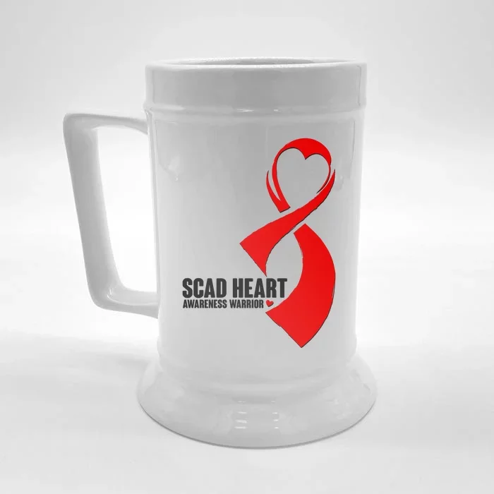 SCAD Heart Awareness Warrior Heart Attack Awareness Front & Back Beer Stein