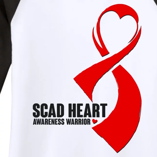 SCAD Heart Awareness Warrior Heart Attack Awareness Women's Tri-Blend 3/4-Sleeve Raglan Shirt