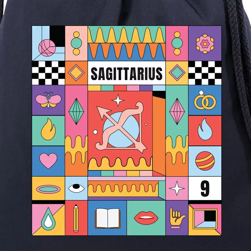 Sagittarius Horoscope Abstract Zodiac Art Mystic Symbols Gift Drawstring Bag