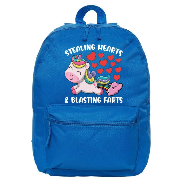 Stealing Hearts And Blasting Farts Valentines Unicorn Gift 16 in Basic Backpack