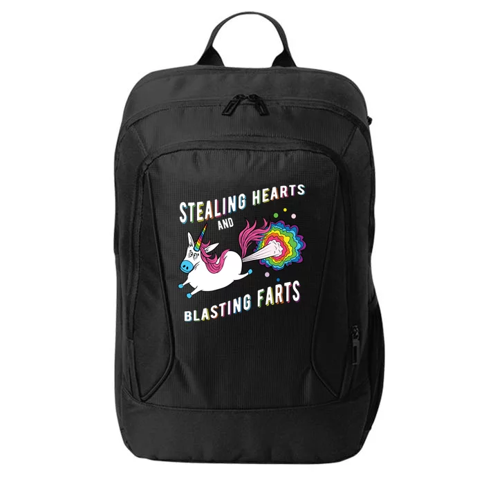 Stealing Hearts And Blasting Farts Unicorn Valentines Gift City Backpack