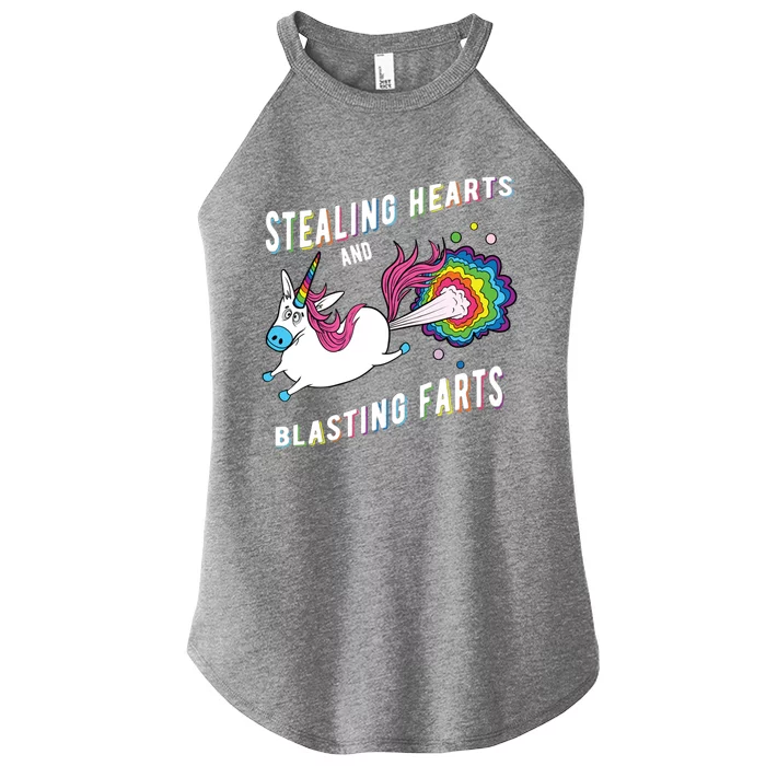 Stealing Hearts And Blasting Farts Unicorn Valentines Gift Women’s Perfect Tri Rocker Tank