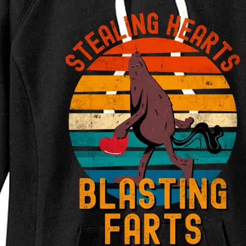 Stealing Hearts And Blasting Farts Gift Bigfoot Gift Women's Fleece Hoodie