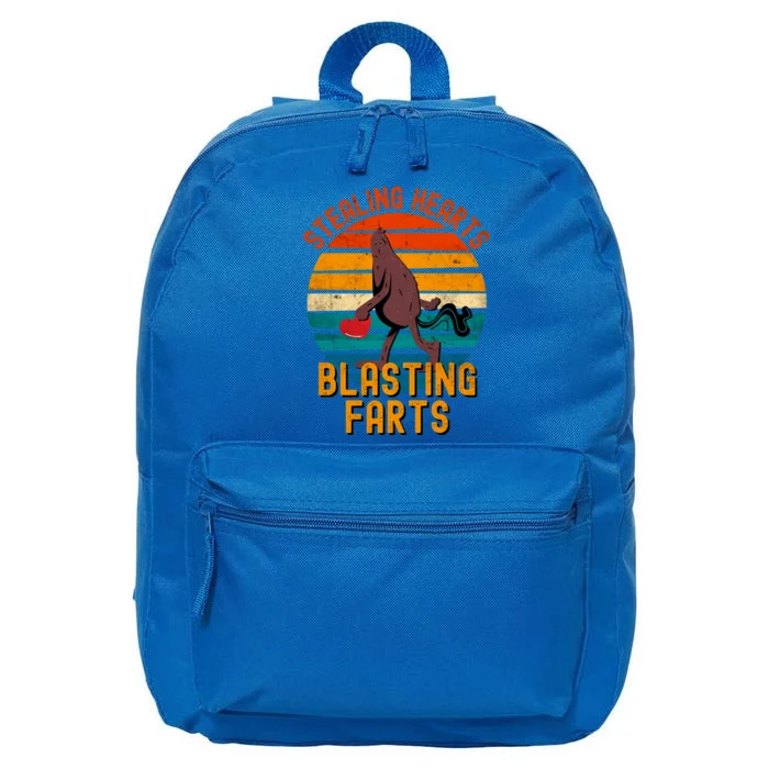 Stealing Hearts And Blasting Farts Gift Bigfoot Gift 16 in Basic Backpack