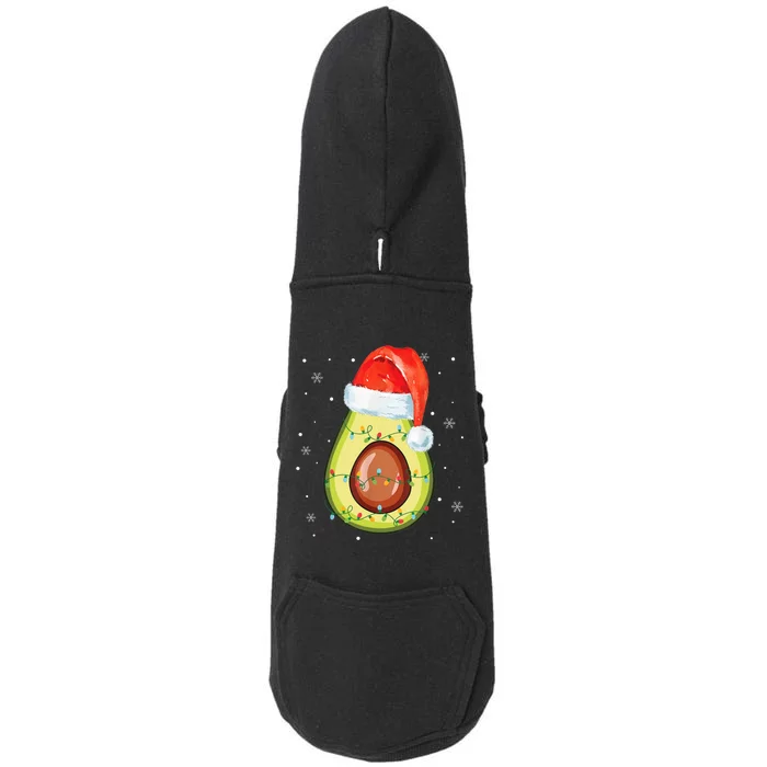 Santa Hat Avocado Merry Christmas Vegan Pajama Gift Doggie 3-End Fleece Hoodie