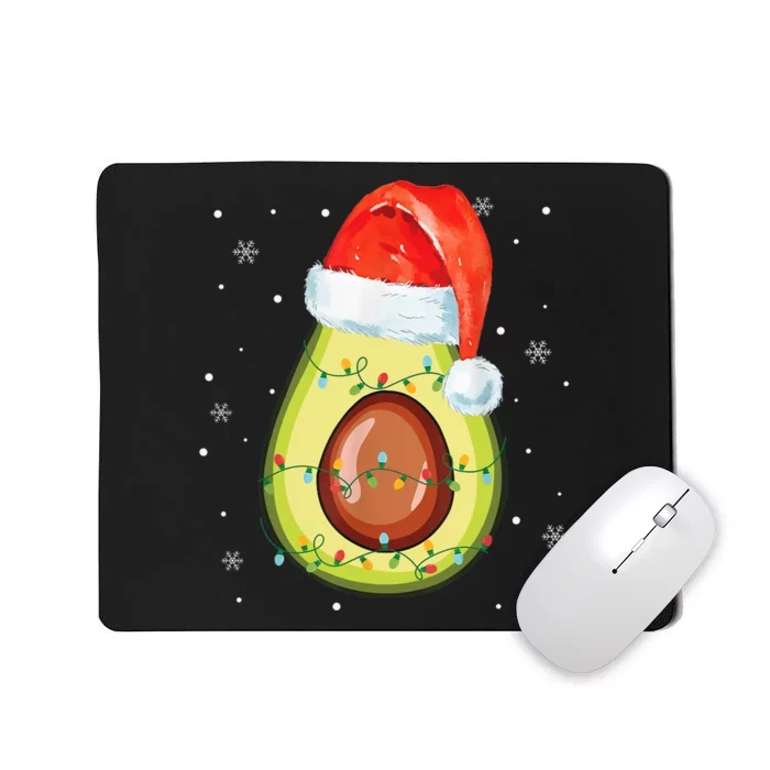 Santa Hat Avocado Merry Christmas Vegan Pajama Gift Mousepad