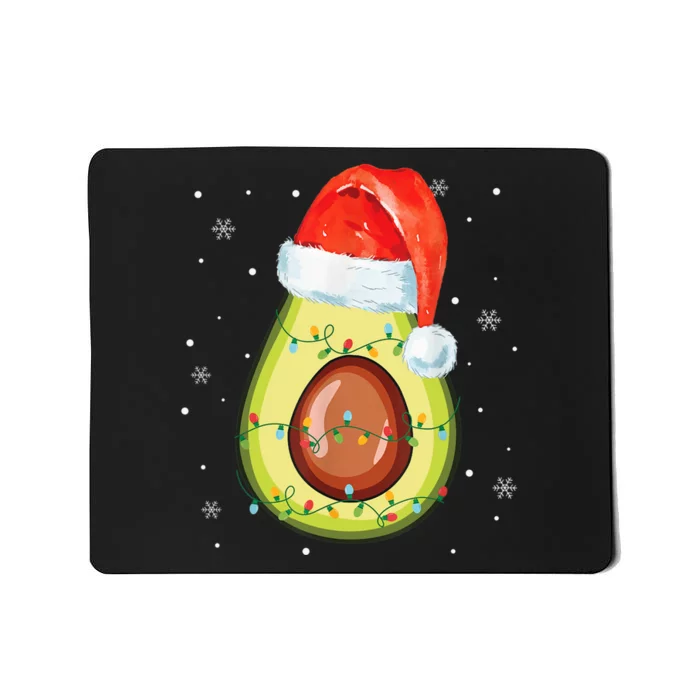 Santa Hat Avocado Merry Christmas Vegan Pajama Gift Mousepad