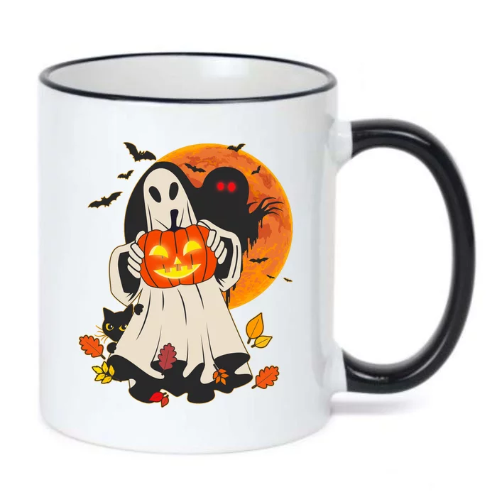 Spooky Halloween Autumn Ghost Jackolantern Black Color Changing Mug