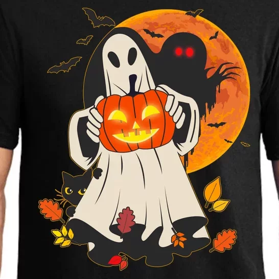 Spooky Halloween Autumn Ghost Jackolantern Pajama Set