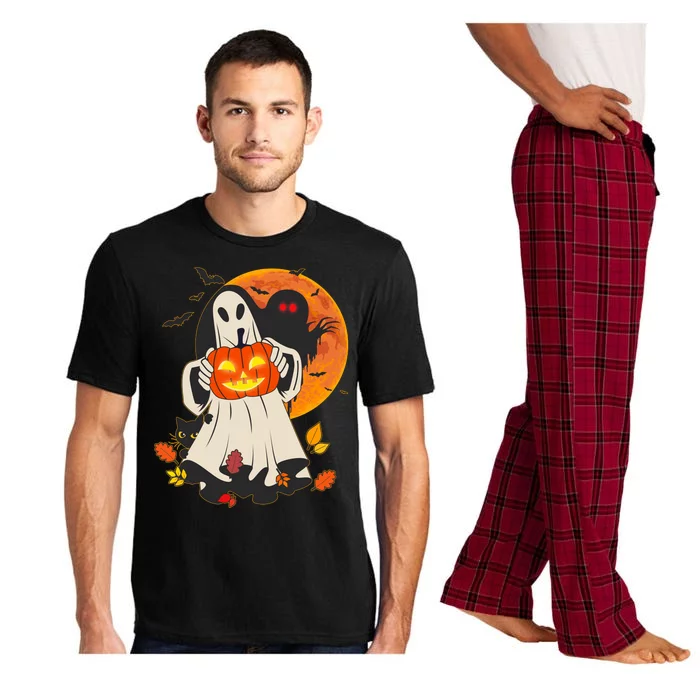 Spooky Halloween Autumn Ghost Jackolantern Pajama Set