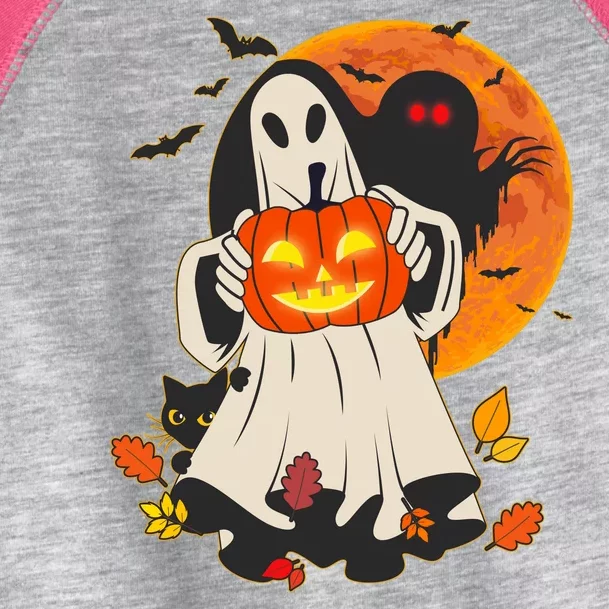 Spooky Halloween Autumn Ghost Jackolantern Toddler Fine Jersey T-Shirt