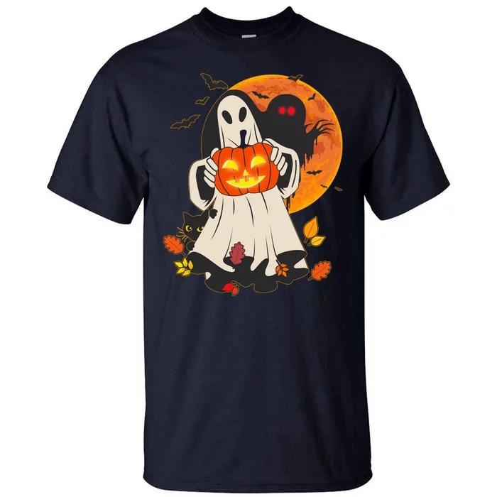 Spooky Halloween Autumn Ghost Jackolantern Tall T-Shirt