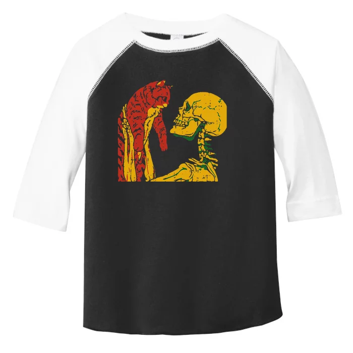 Skeleton Holding A Cat Juneteenth Black History Animal Lover Toddler Fine Jersey T-Shirt